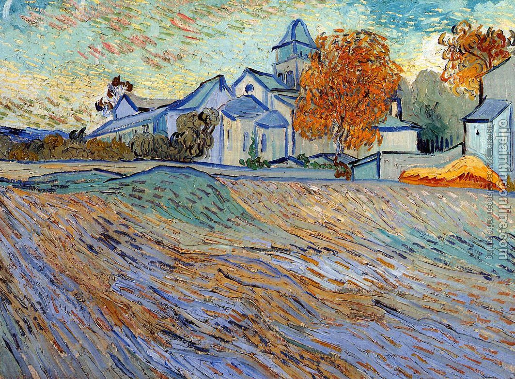 Gogh, Vincent van - View of the Church of Saint-Paul-de-Mausole